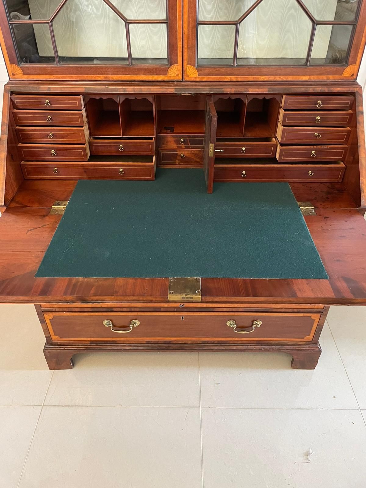 Outstanding Quality Antique Mahogany Inlaid Bureau Bookcase photo 4225.0