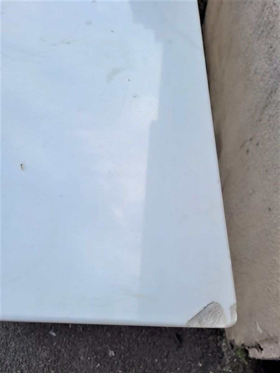 Lino Sabattini, Console In Marble And Brushed Aluminum, 20th Century photo vinterior