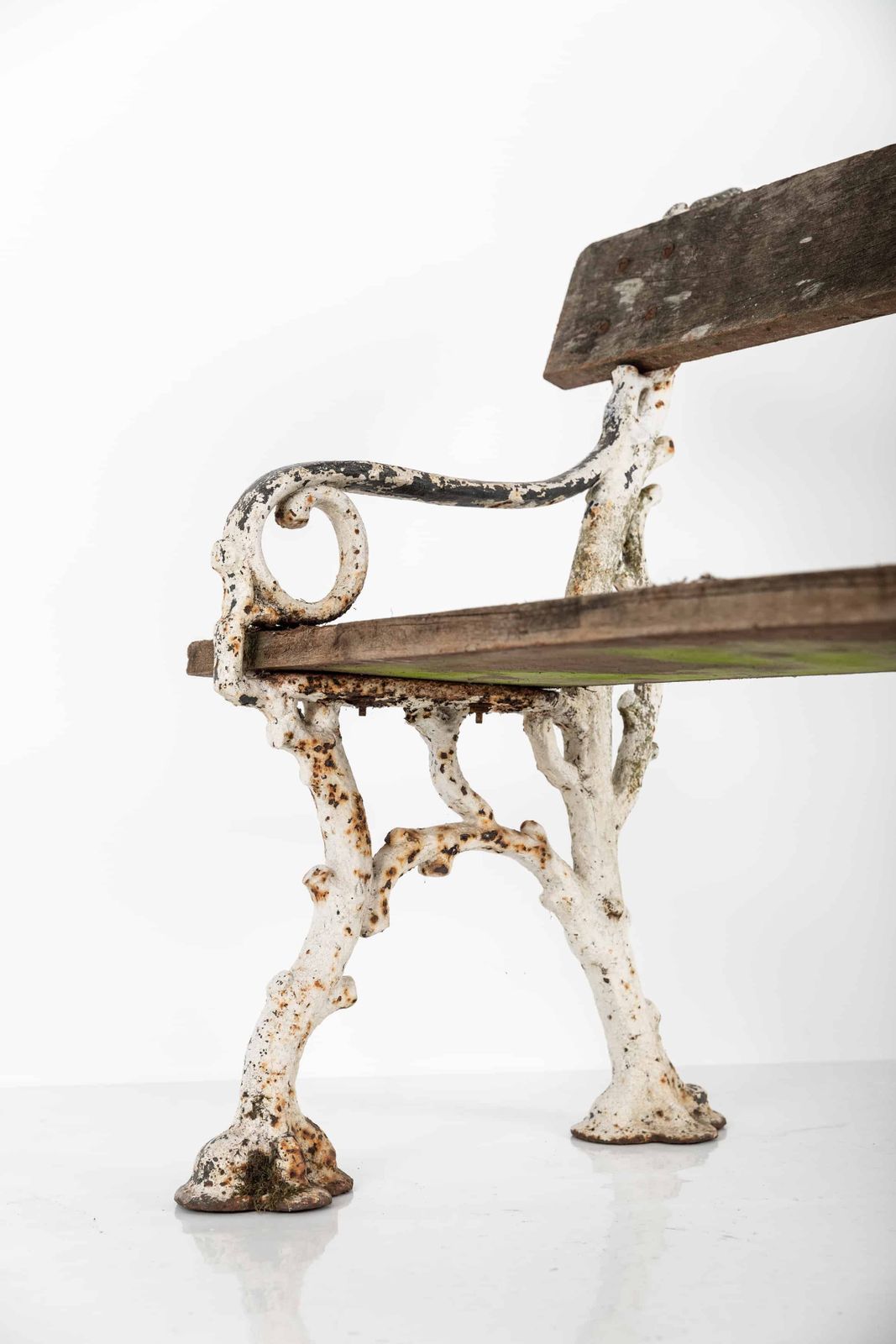 Victorian Coalbrookdale 'Faux Bois' Garden Bench photo vintage