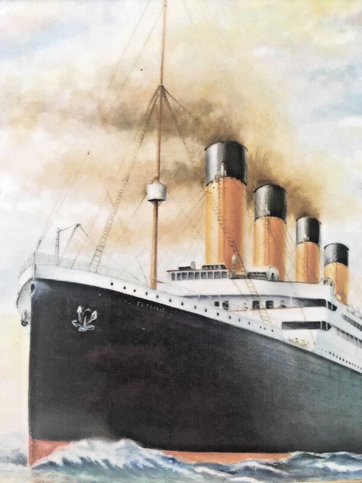 Caughley Paul English Royal Worcester Digital Print Framed Tile Plaque Titanic photo vinterior