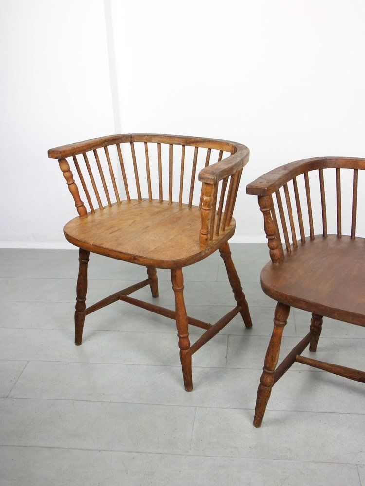 Antique Windsor Chairs With Low Back, Set Of 2 photo vinterior