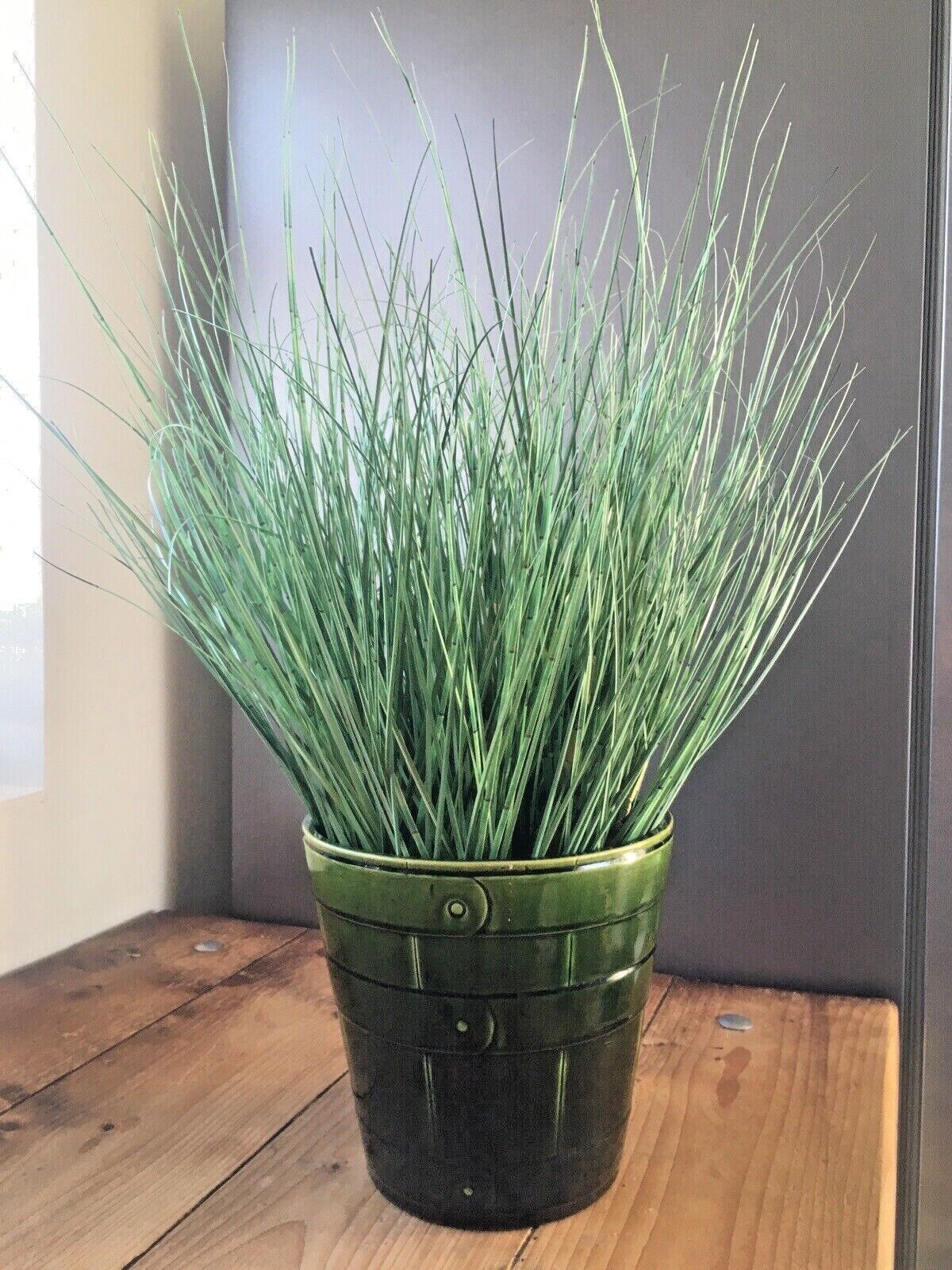 110.0 Antique Green Bretby Pottery Coopered Barrel Jardiniere Vase Plant Pot 2118 H photo
