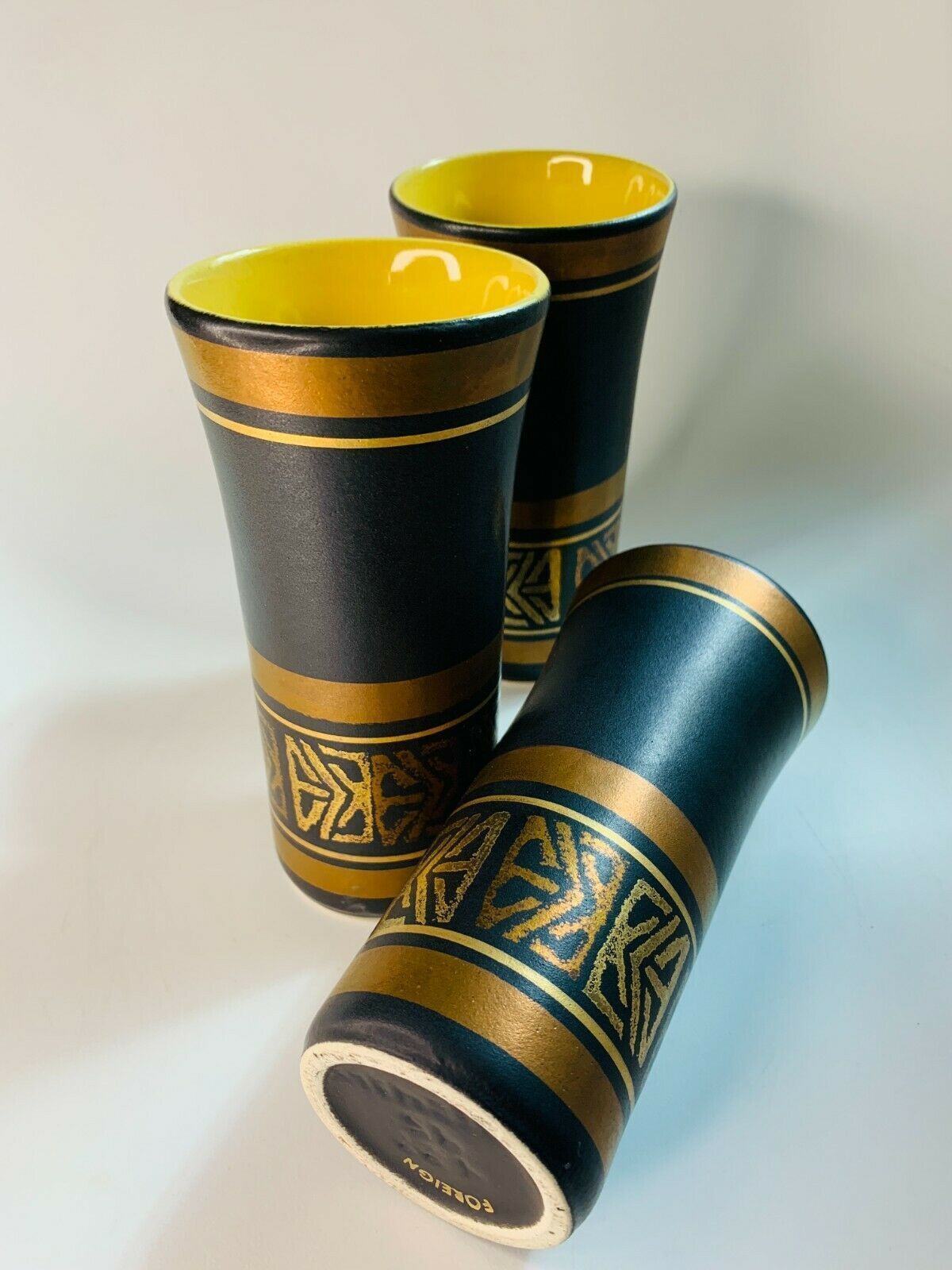 3 Mid Century Brown Gold And Bronze Vases By Dumler & Breiden West Germany