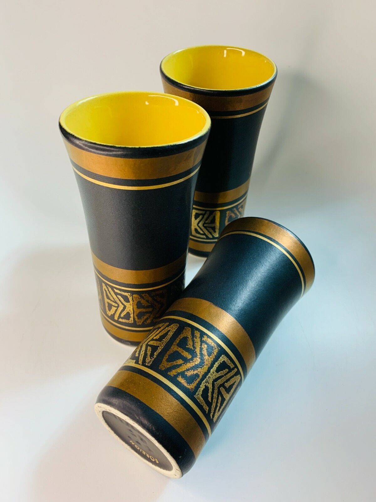 3 Mid Century Brown Gold And Bronze Vases By Dumler & Breiden West Germany photo buy