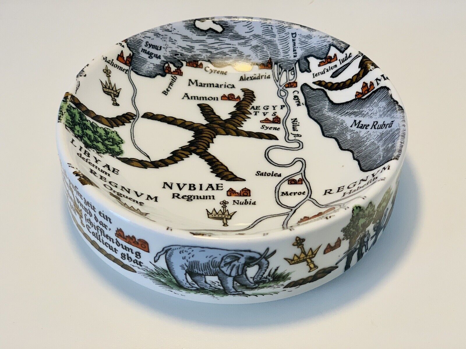 photo furniture Mid Century Trinket Dish With Medieval Map Of North Africa Ptolemy