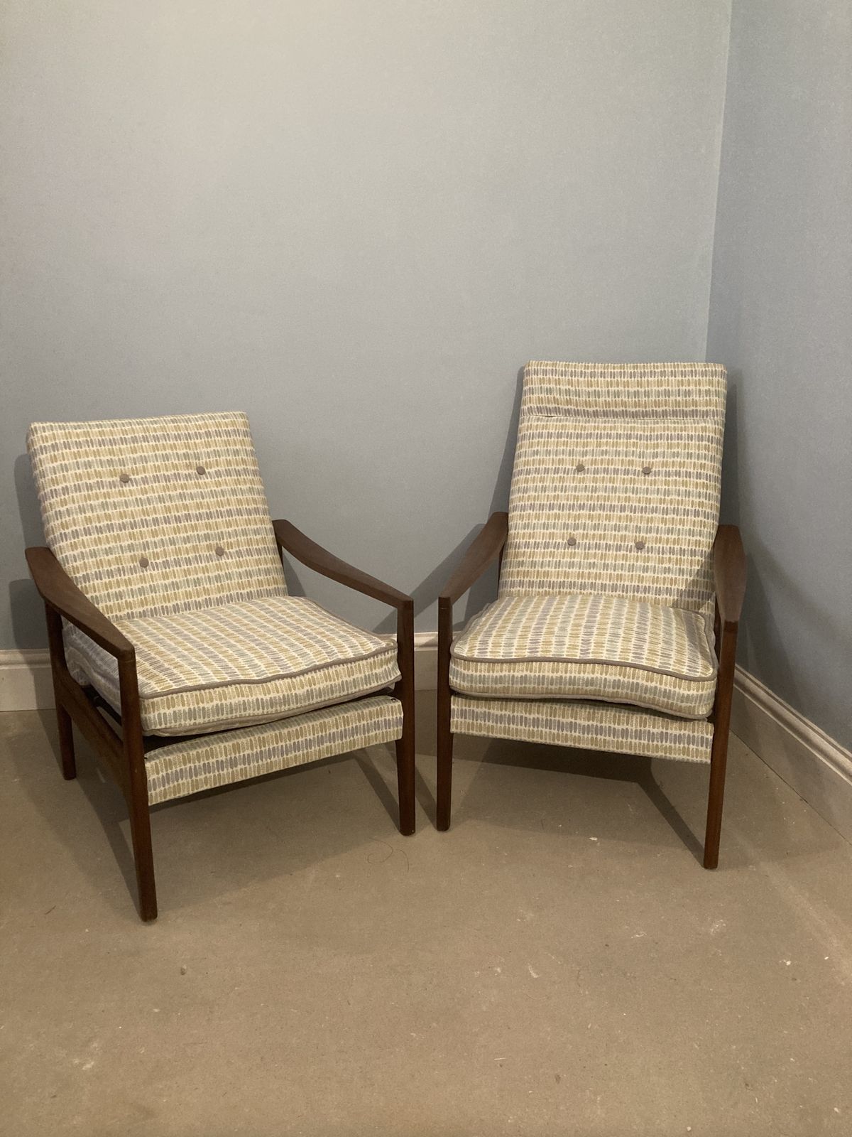 Mid Century Ladies And Gentleman's Teak Lounge Chairs