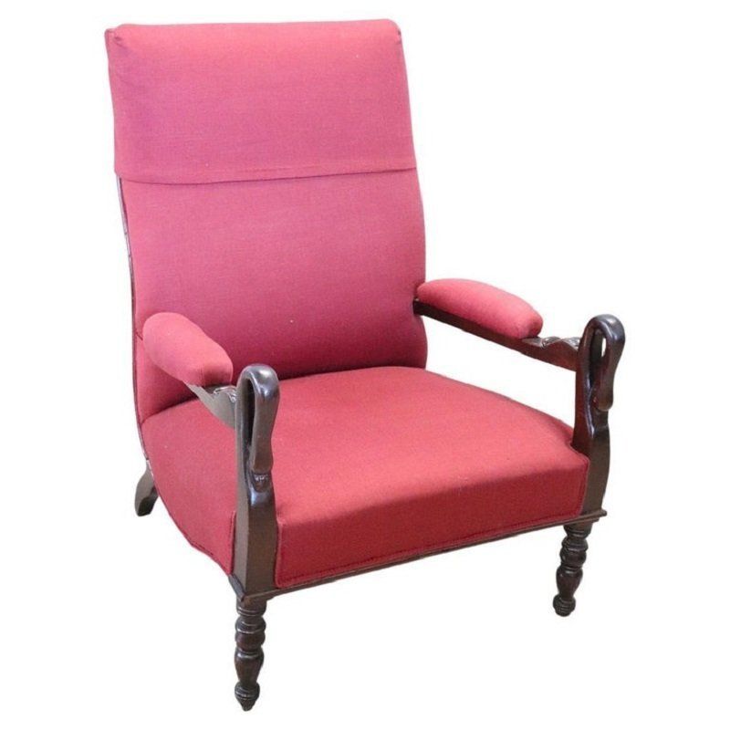 Antique Walnut Armchair, 1840s