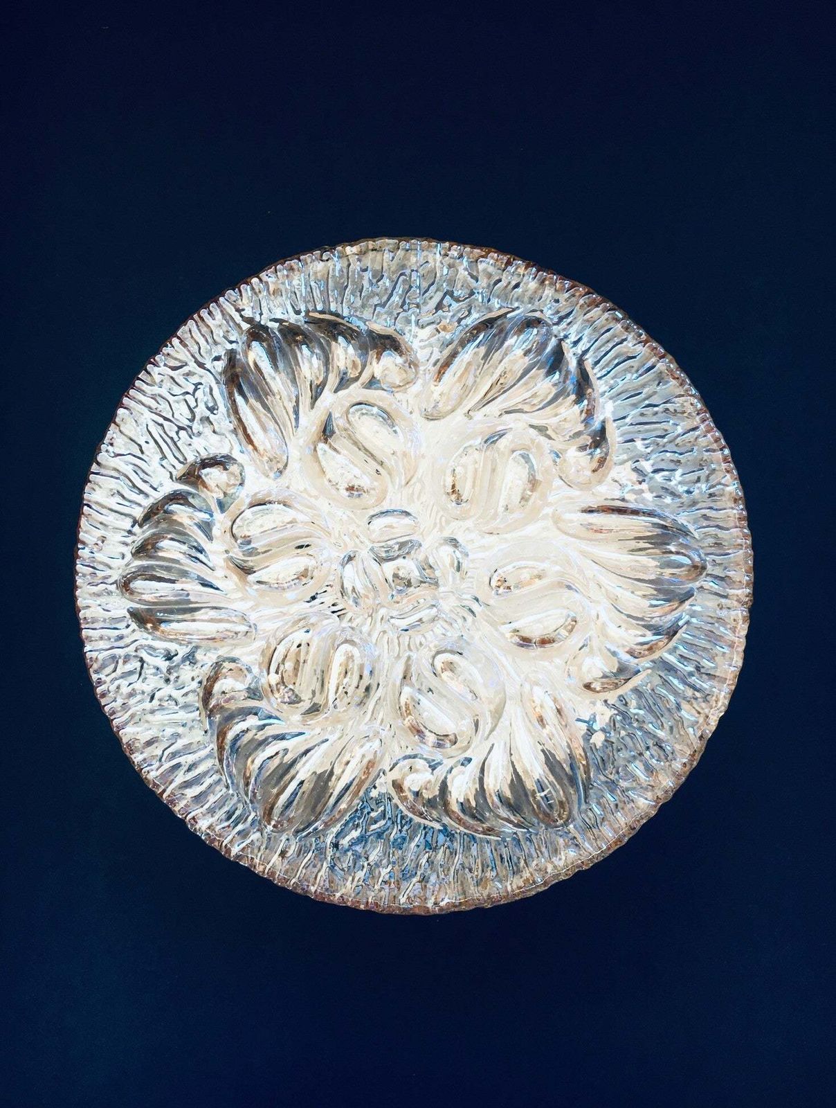 1960's Golden Luster Glass Wall Lamp photo for sale