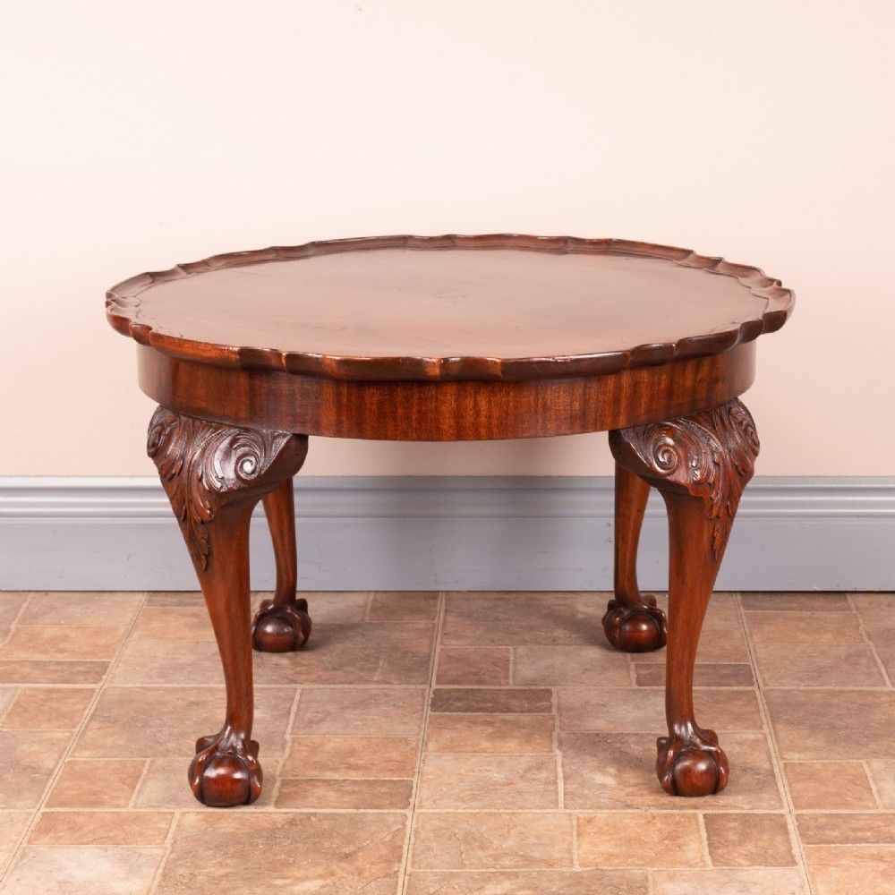 Good Quality Carved Mahogany Pie Crust Coffee Table photo 570.0