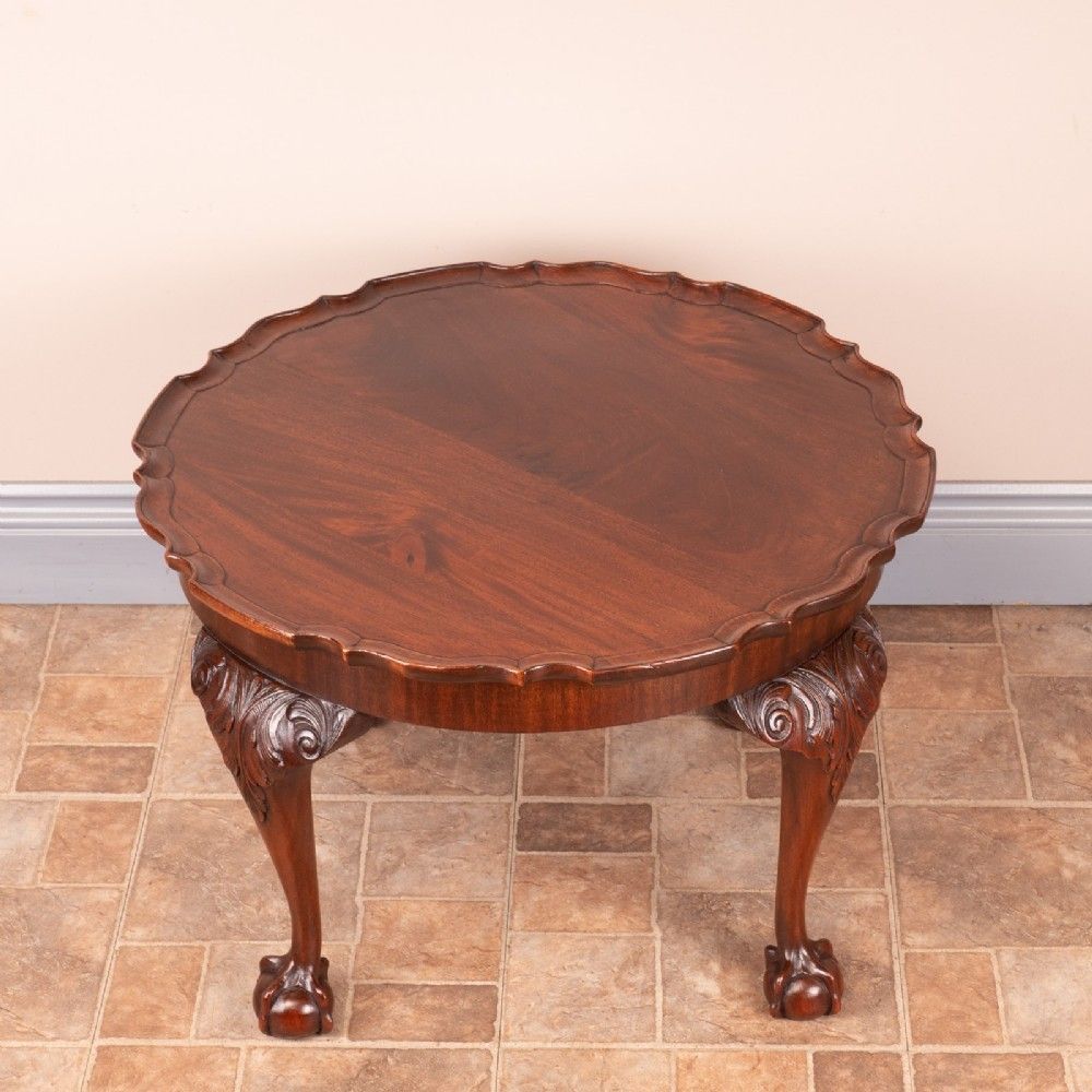Good Quality Carved Mahogany Pie Crust Coffee Table photo vinterior