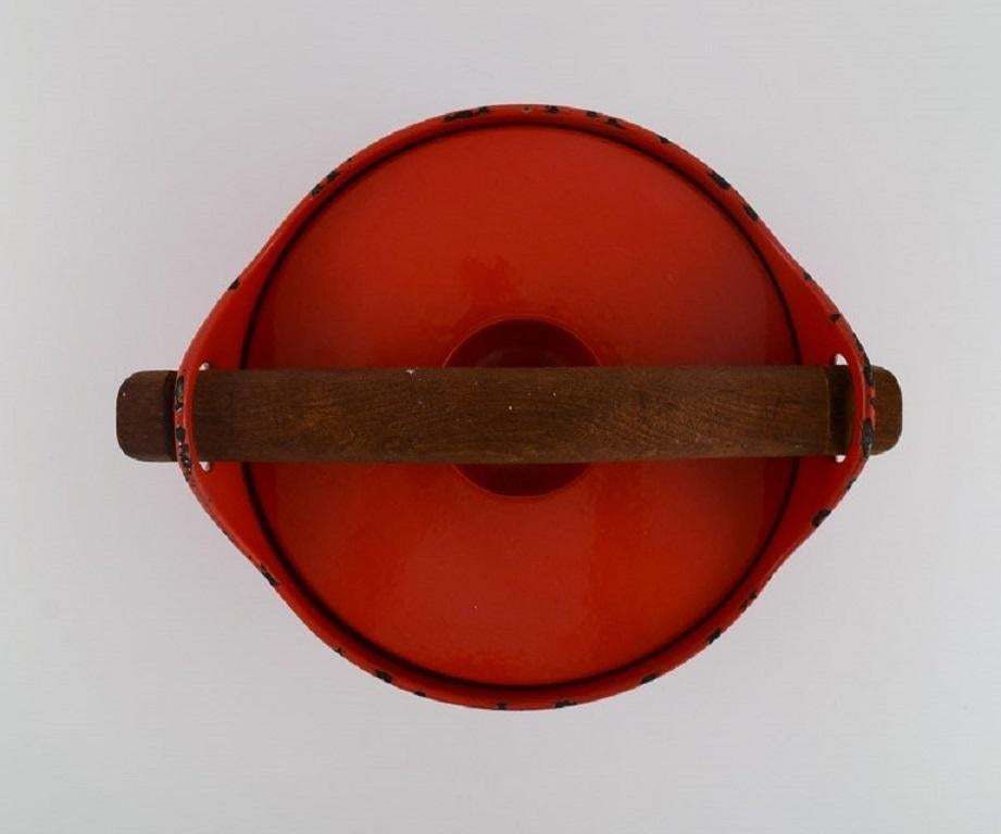 Timo Sarpaneva For Rosenlew, Finland, Cast Iron Casserole In Red Enamel photo Home Decor