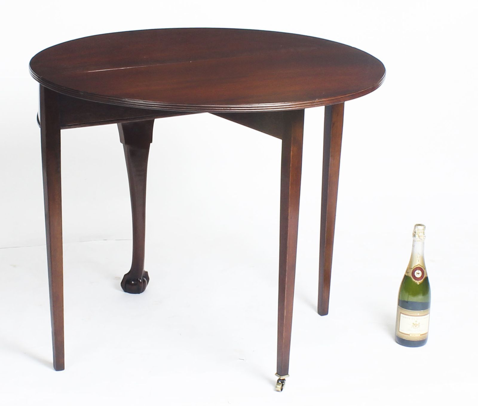 1450.0 Victorian Mahogany Demi Lune Card Console Tea  19th C photo