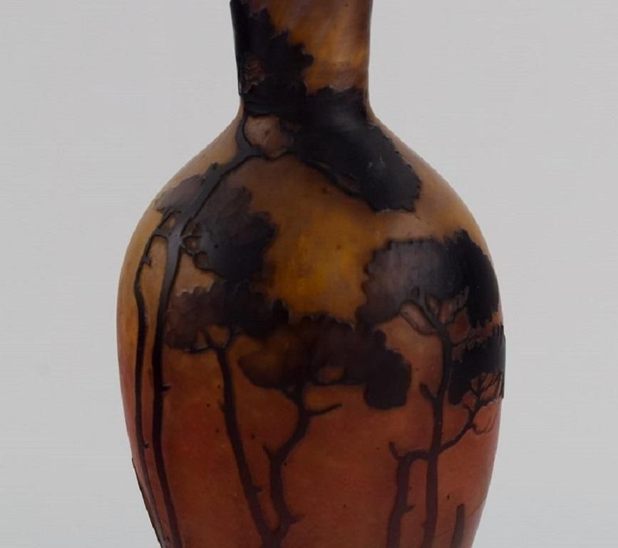 Muller Frères, France, Vase In Smoky And Dark Art Glass, 1920s photo buy