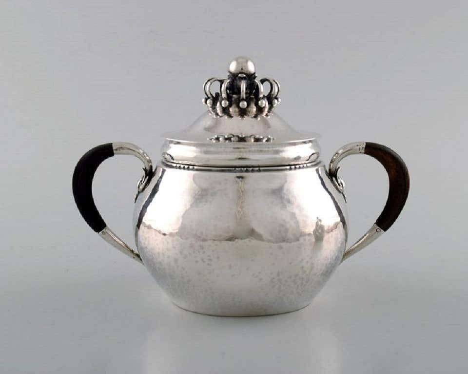 Rare Georg Jensen Coffee Service In Sterling Silver With Ebony Handles photo buy