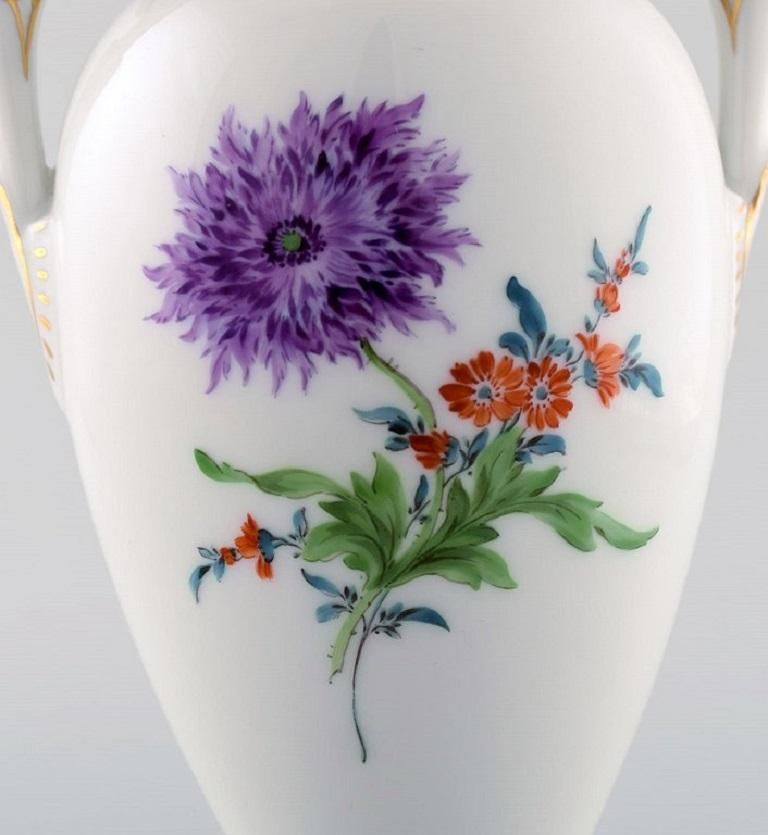 Meissen Empire Vase With Hand Painted Floral Motif. Ca. 1920 photo for sale