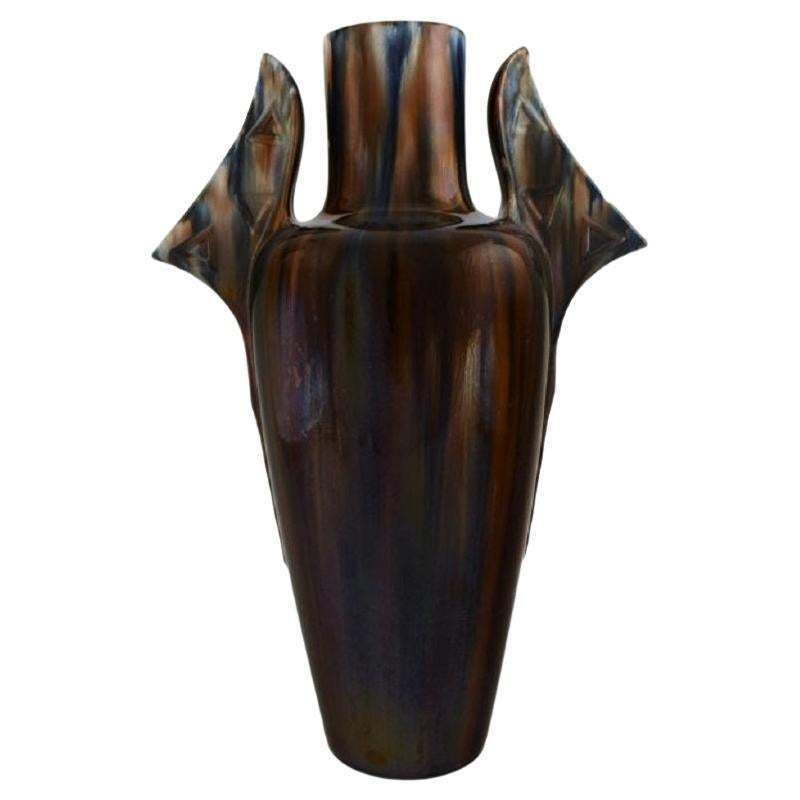 Clément Massier '1845 1917', France, Large Vase In Glazed Ceramics