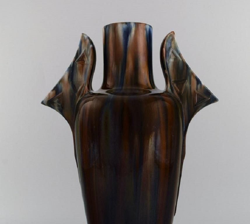 Clément Massier '1845 1917', France, Large Vase In Glazed Ceramics photo vinterior