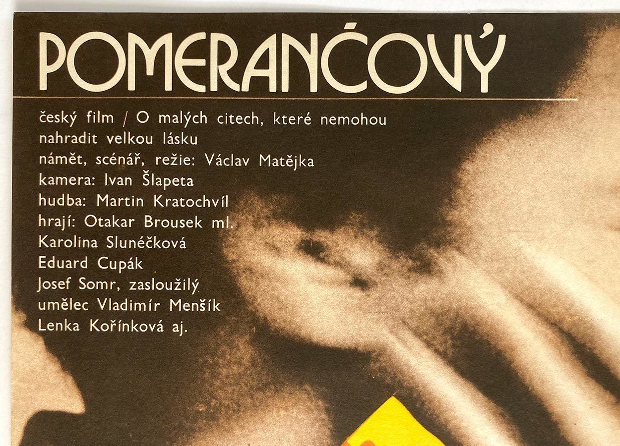 Original Film Poster, Orange Boy, Zdeněk Ziegler, 1975, Genuine Czech Vintage Print photo Art