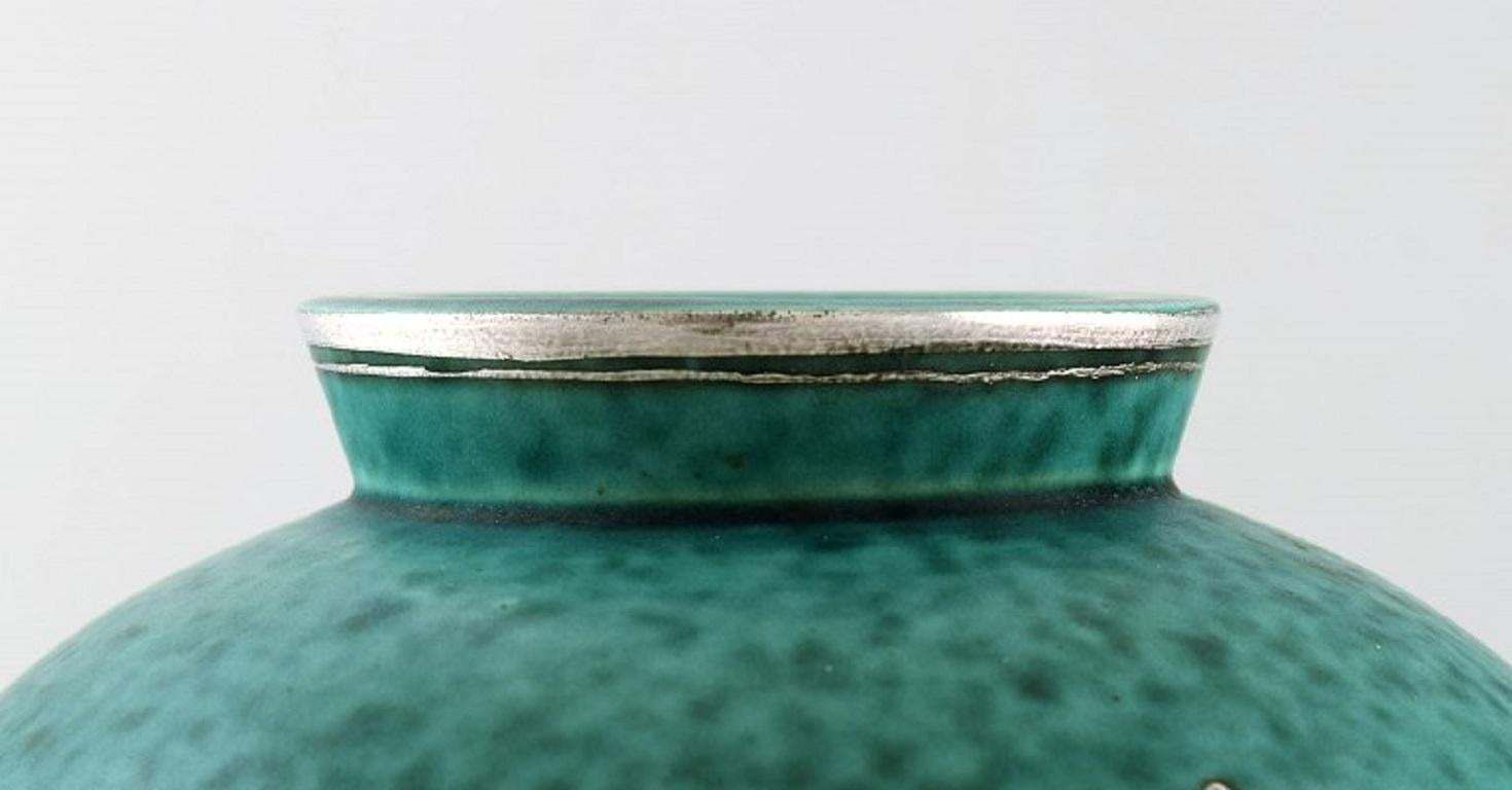Wilhelm Kåge, Gustavsberg, Round Hand Crafted Art Deco Vase In Ceramics photo Home Decor
