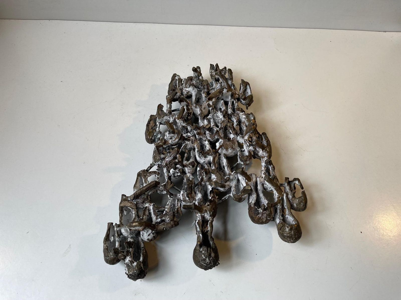 Art Wall Sculpture In Bronze 47 Skulls Entangled, Rat King, 1970s photo