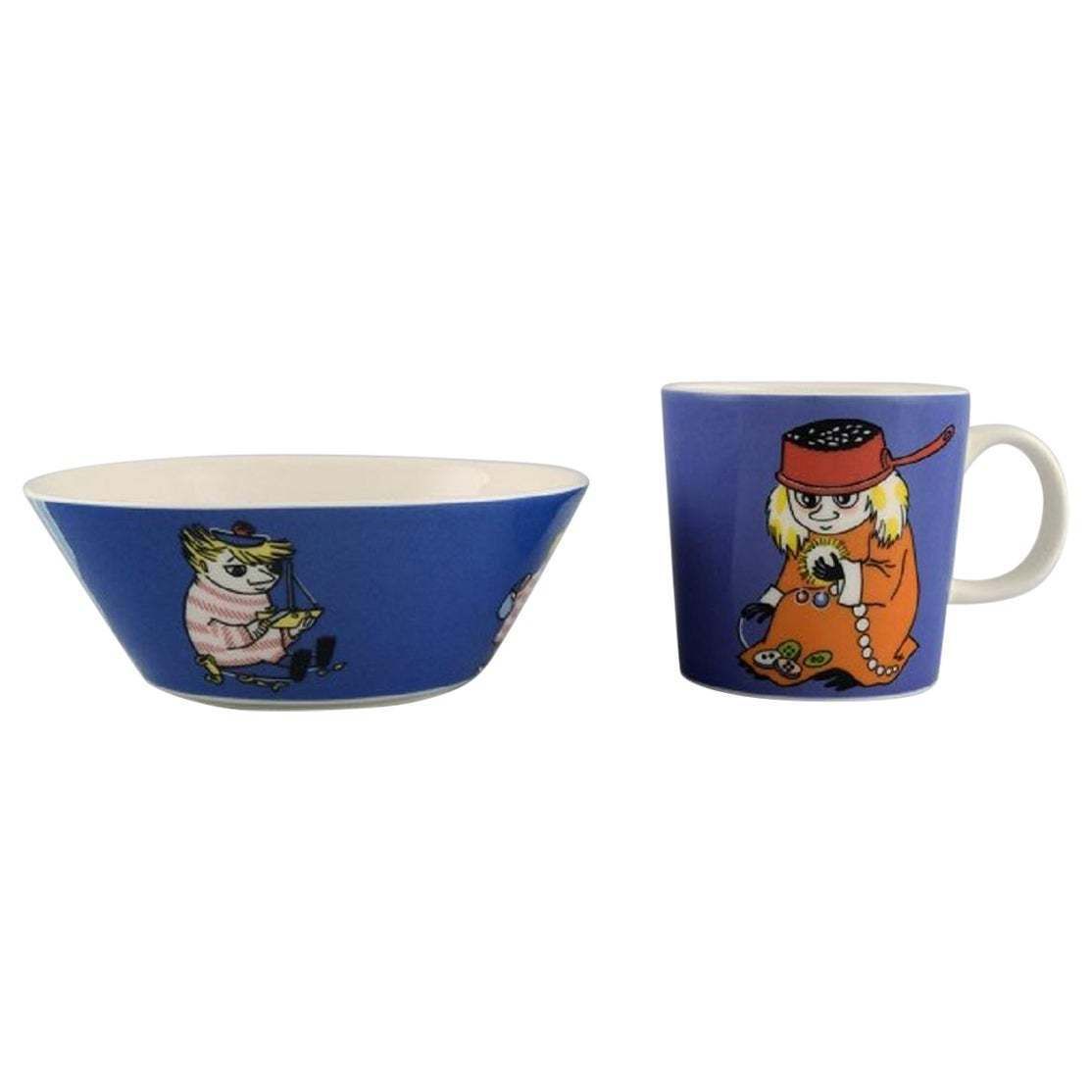 Arabia, Finland Porcelain Bowl And Cup With Motifs From Moomin Late 20th C