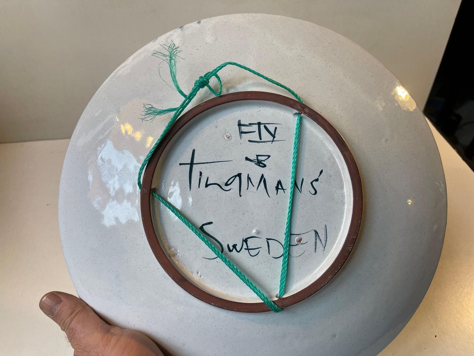 Art Pottery Sgrafitto Charger Or Wall Plaque By Tilgmans Sweden, 1950s photo for sale