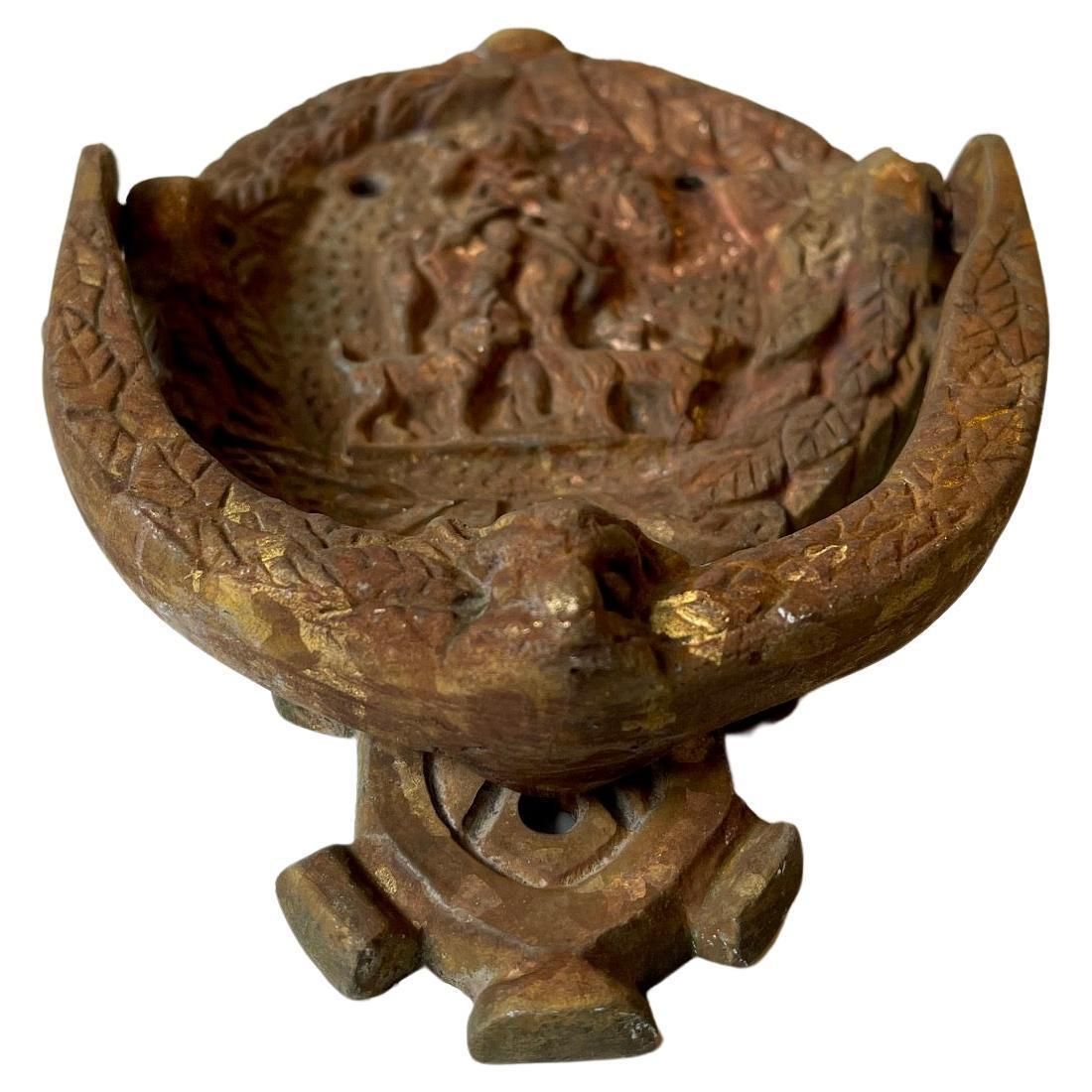 Antique Bronze Door Knocker With Hunting Theme