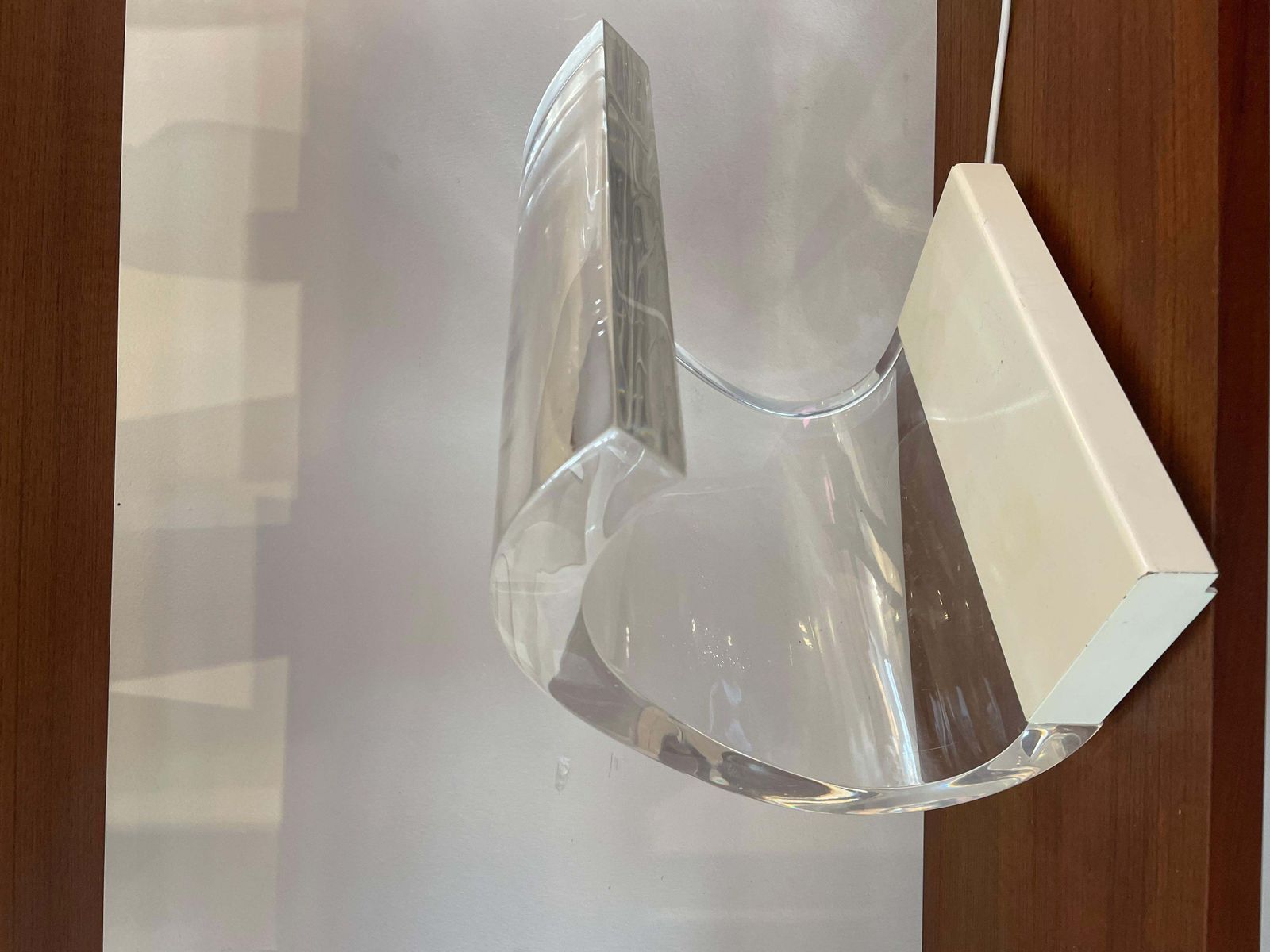 Mid Century Plexiglass White Table Lamp Model ''Acrilica" By Joe Colombo, Italy photo buy