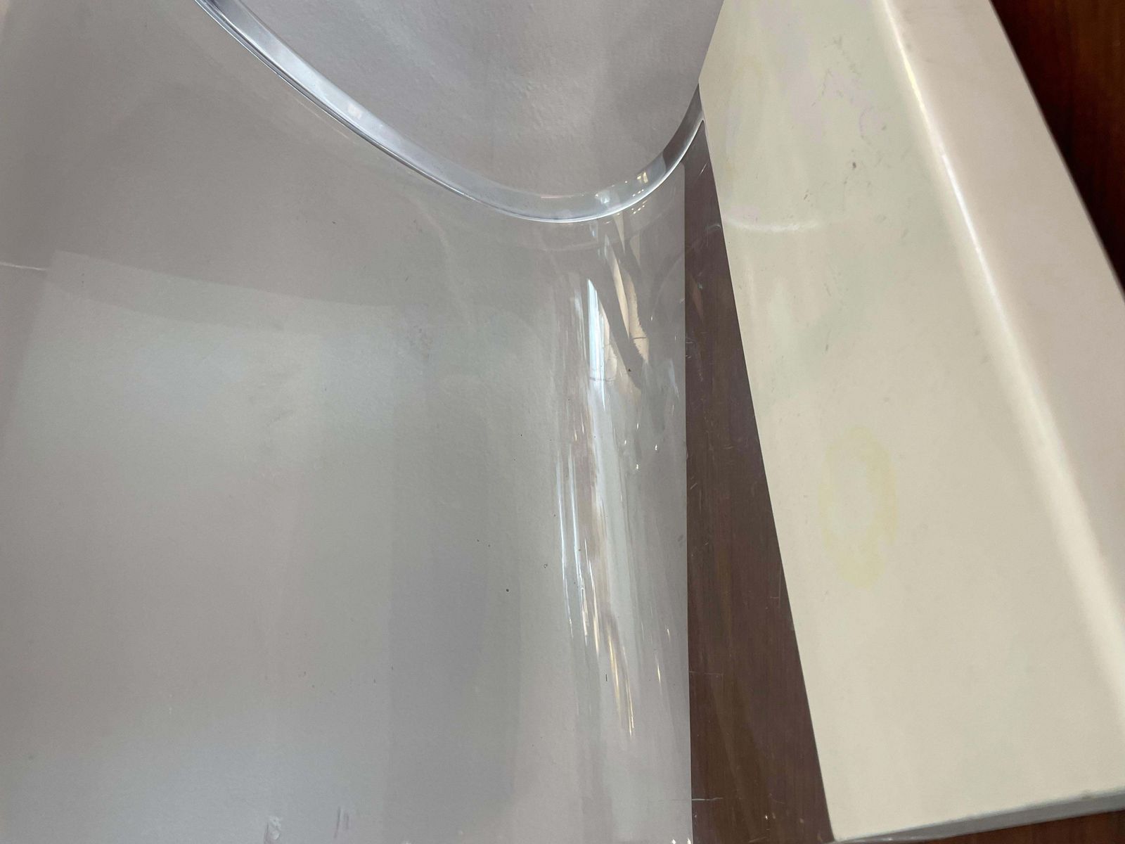 photo furniture Mid Century Plexiglass White Table Lamp Model ''Acrilica" By Joe Colombo, Italy