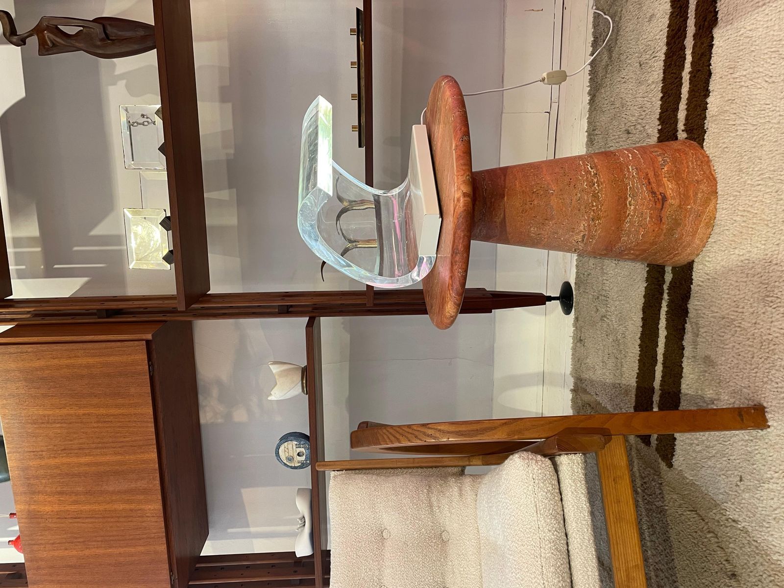 3951.0 Mid Century Plexiglass White Table Lamp Model ''Acrilica" By Joe Colombo, Italy photo