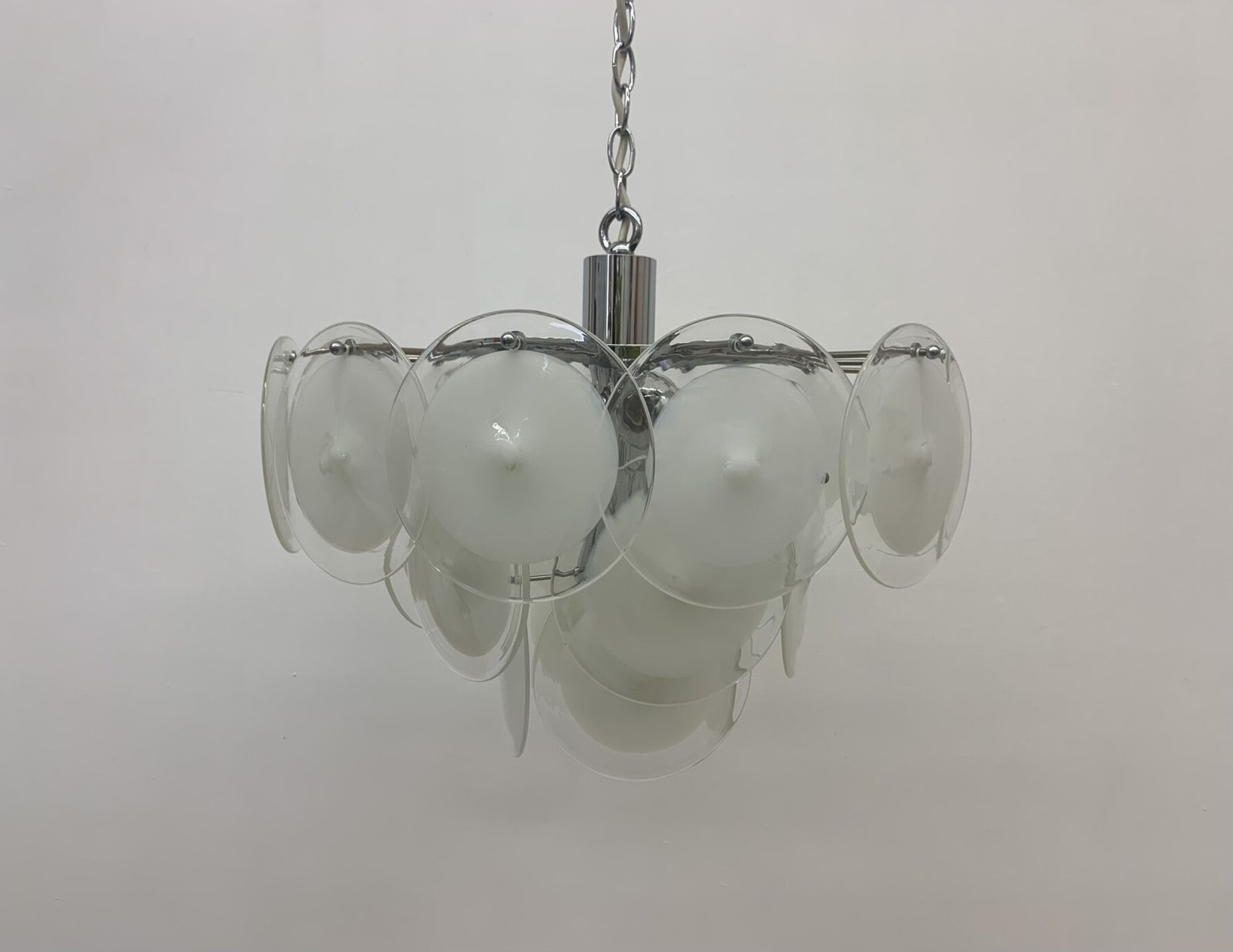 Italiaanse Schijfkroonluchter Van Vistosi Murano Glass, Italië, Jaren 1970 photo 3348.0