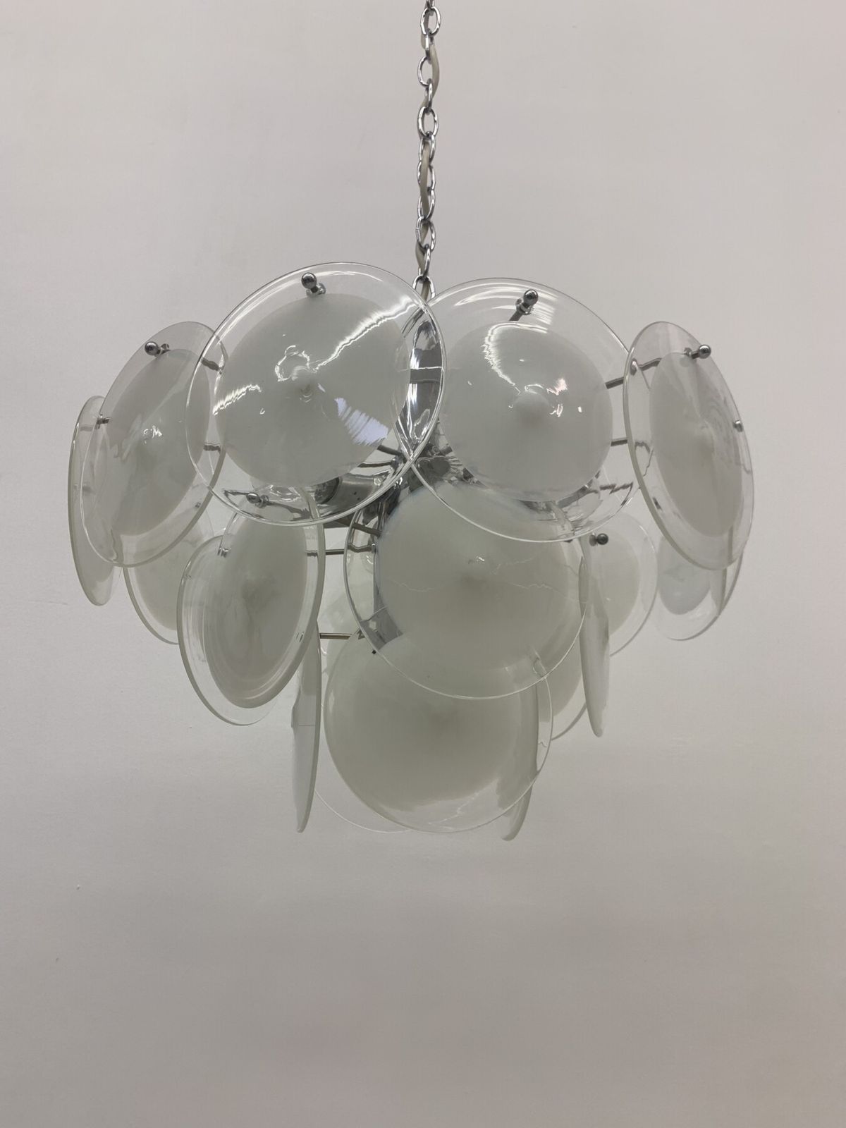 photo buy Italiaanse Schijfkroonluchter Van Vistosi Murano Glass, Italië, Jaren 1970