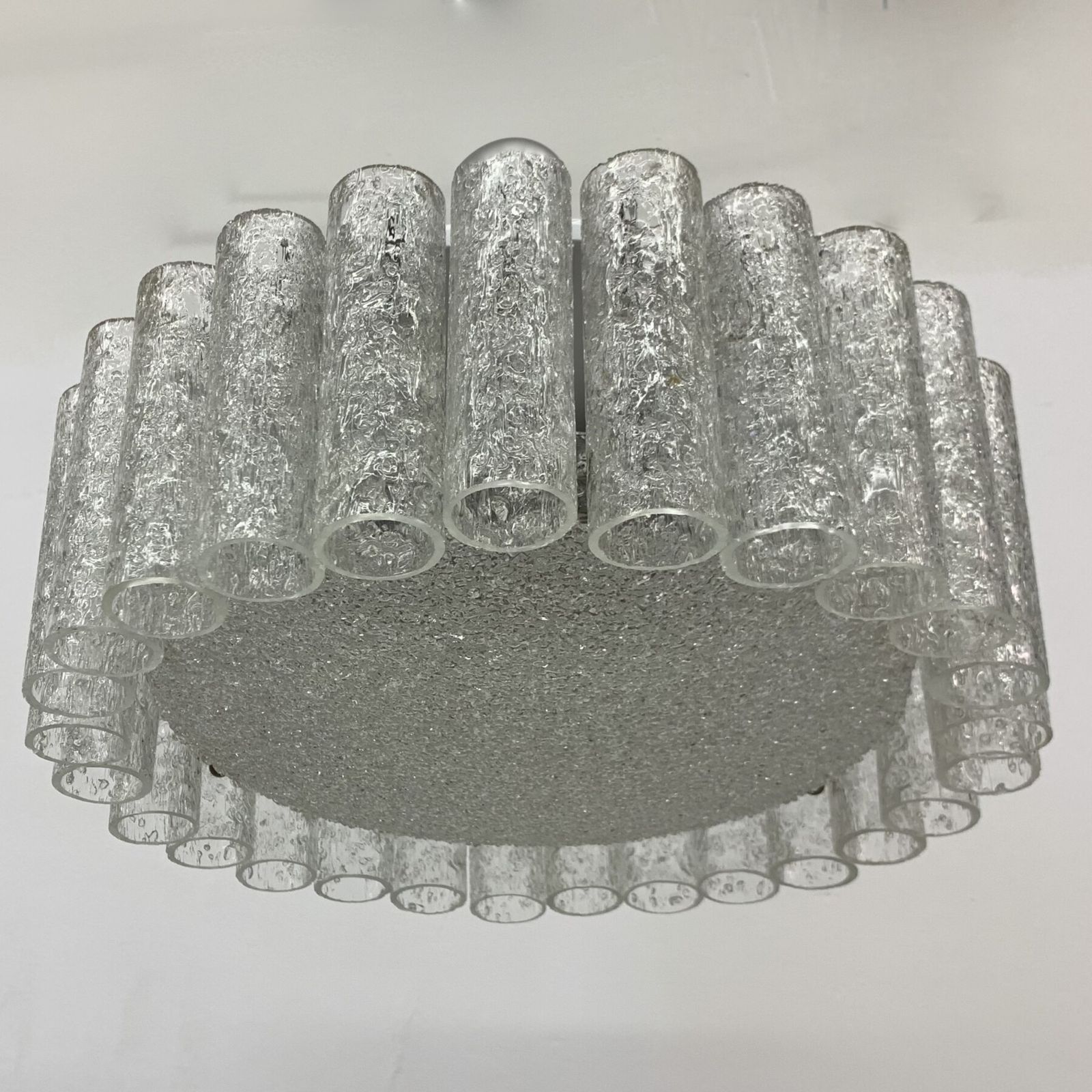 Glass Tubes Chandelier Flush Mount From Doria Leuchten, 1960s