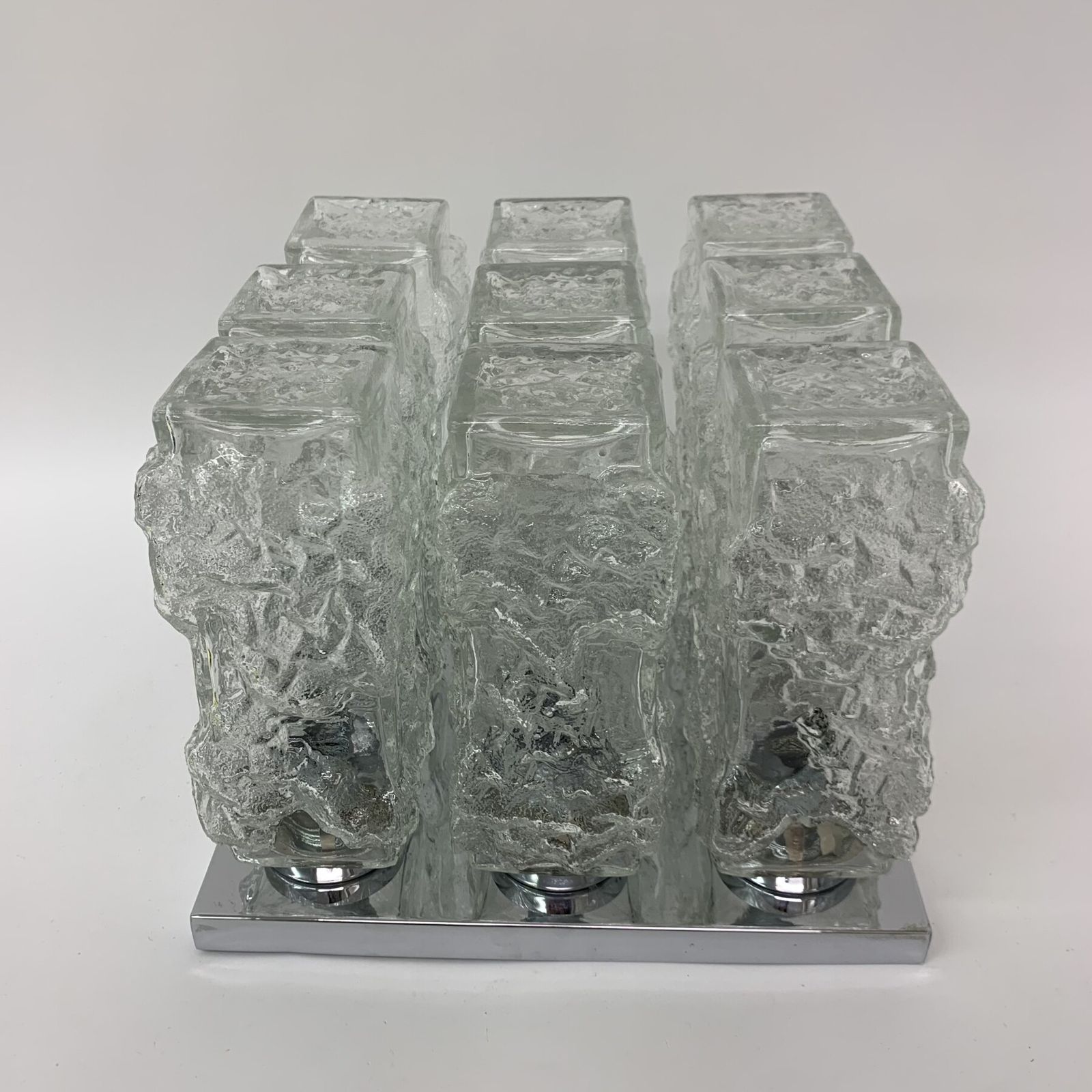 Hillebrand Ice Glass Plafondlamp, Jaren 1970 photo buy