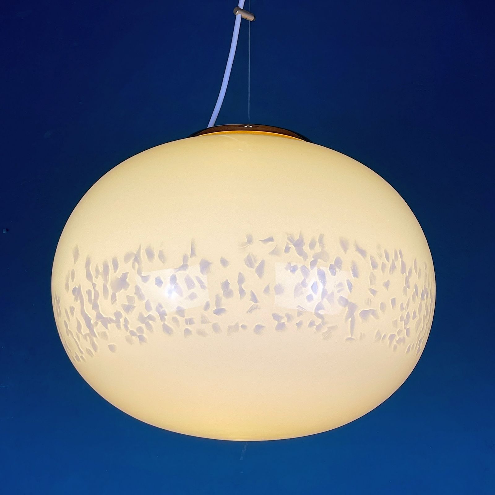 Classic Beige Murano Pendant Lamp Vetri Murano Italy 1970s photo for sale