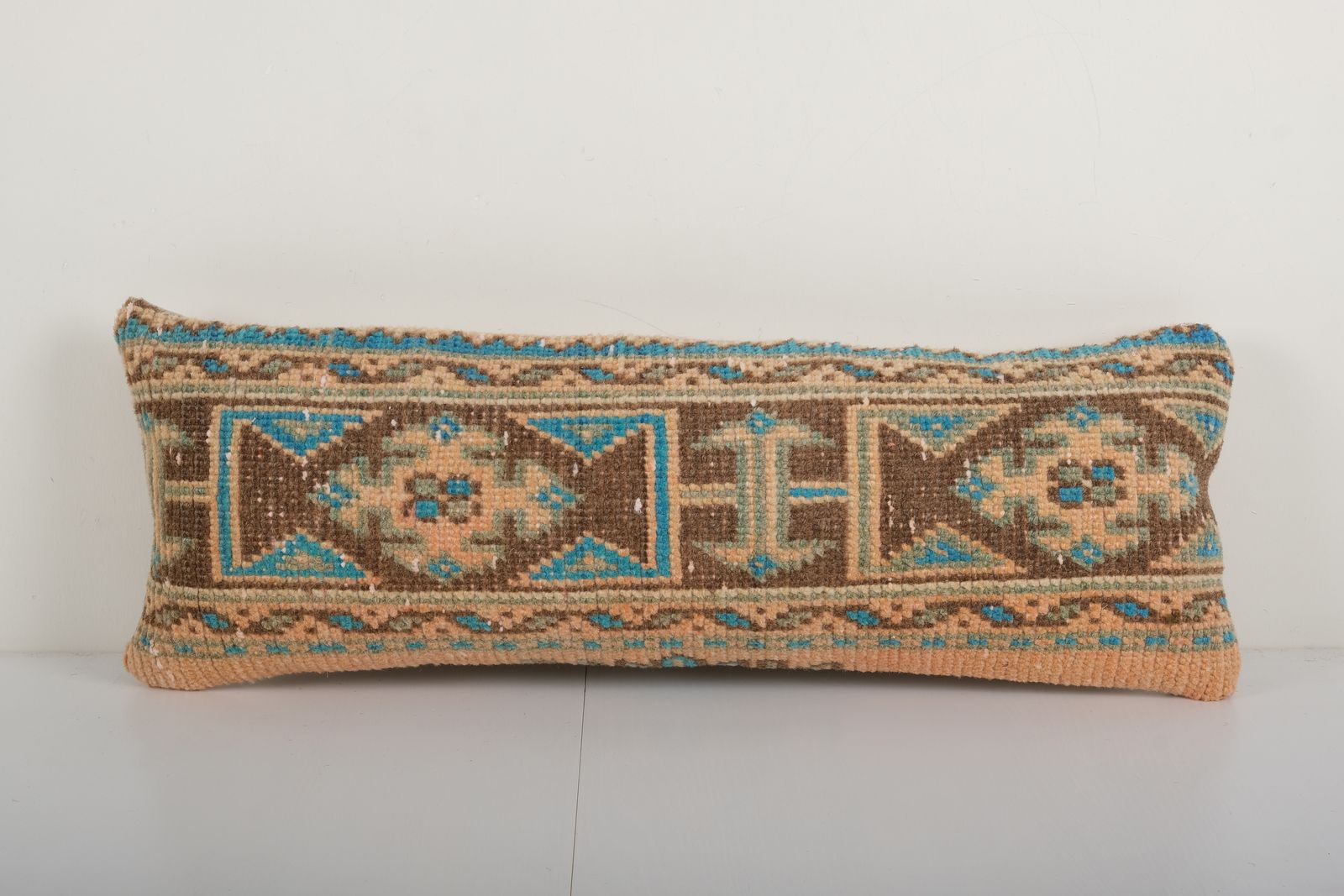 Muted Carpet  Pillow, Faded Ethnic Turkish Bedding Pillow   Oushak Pillow Cover 10'' X 28''