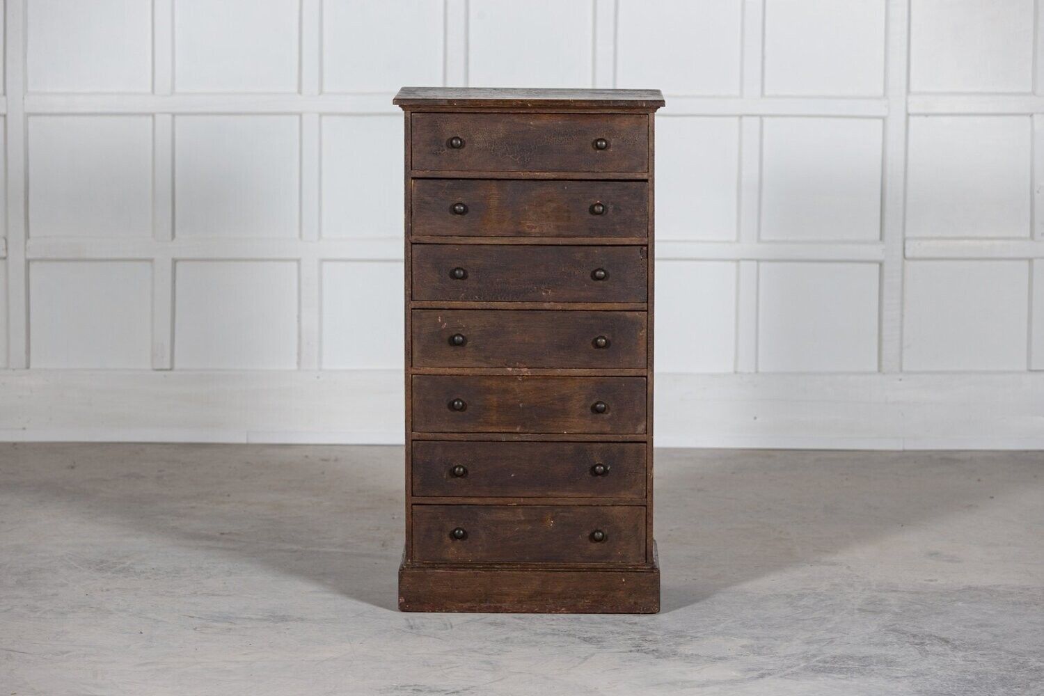 19thc English Painted Pine Workshop Drawers photo for sale