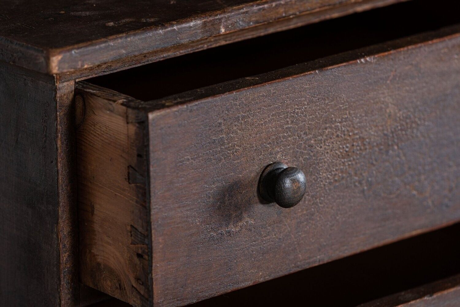 Furniture 19thc English Painted Pine Workshop Drawers photo