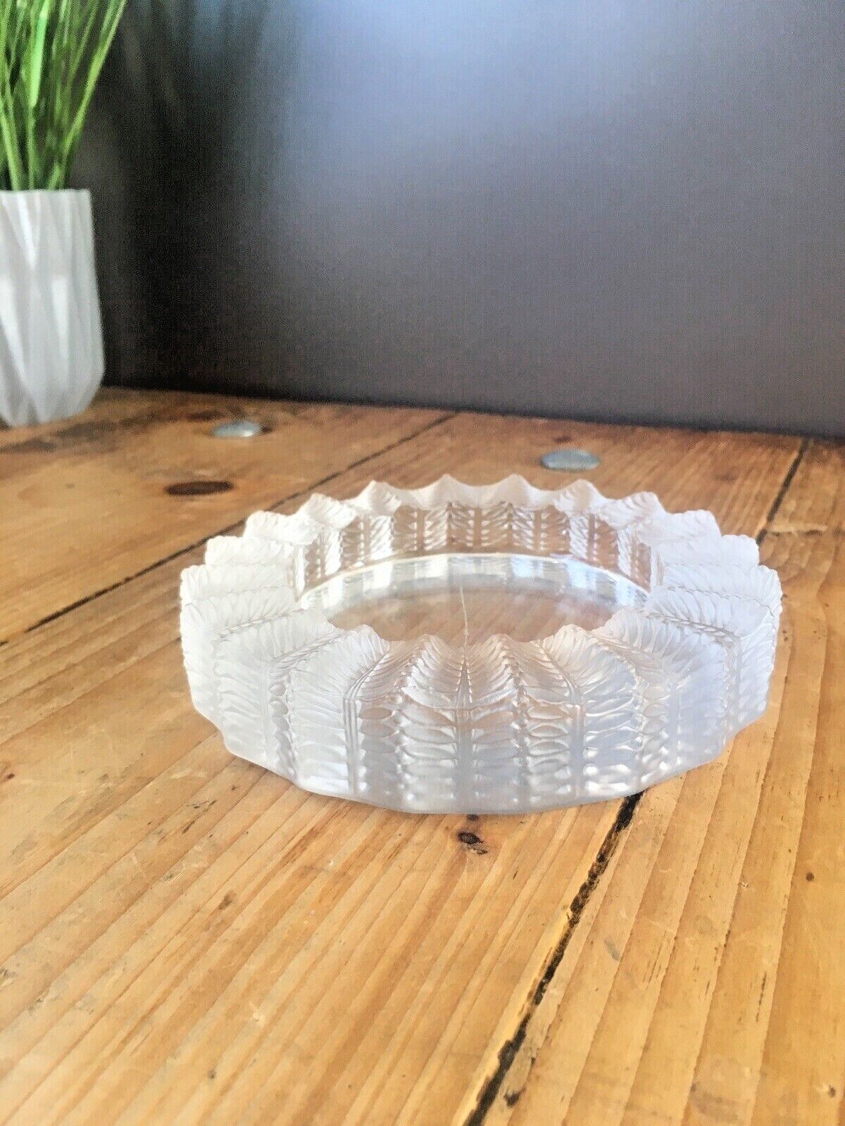 Beautiful C1945 1977 Signed Lalique France Jamaica Pattern Ashtray Dish After Rene photo Home Decor