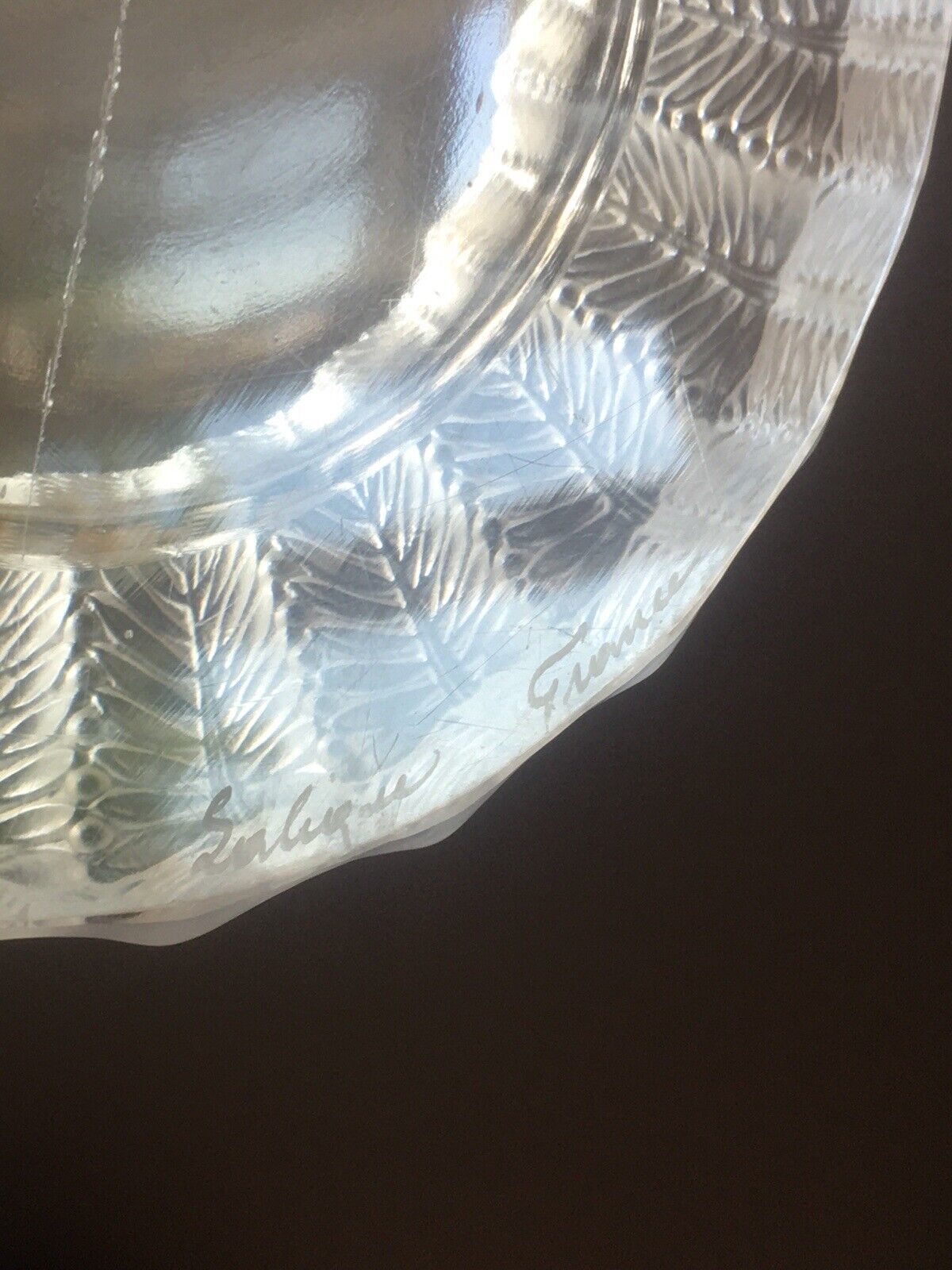 photo furniture Beautiful C1945 1977 Signed Lalique France Jamaica Pattern Ashtray Dish After Rene