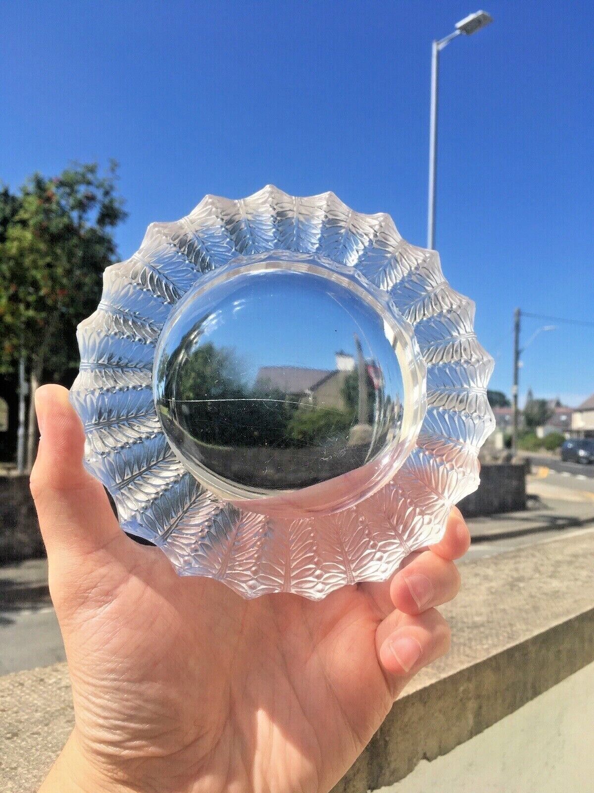 Home Decor Beautiful C1945 1977 Signed Lalique France Jamaica Pattern Ashtray Dish After Rene photo