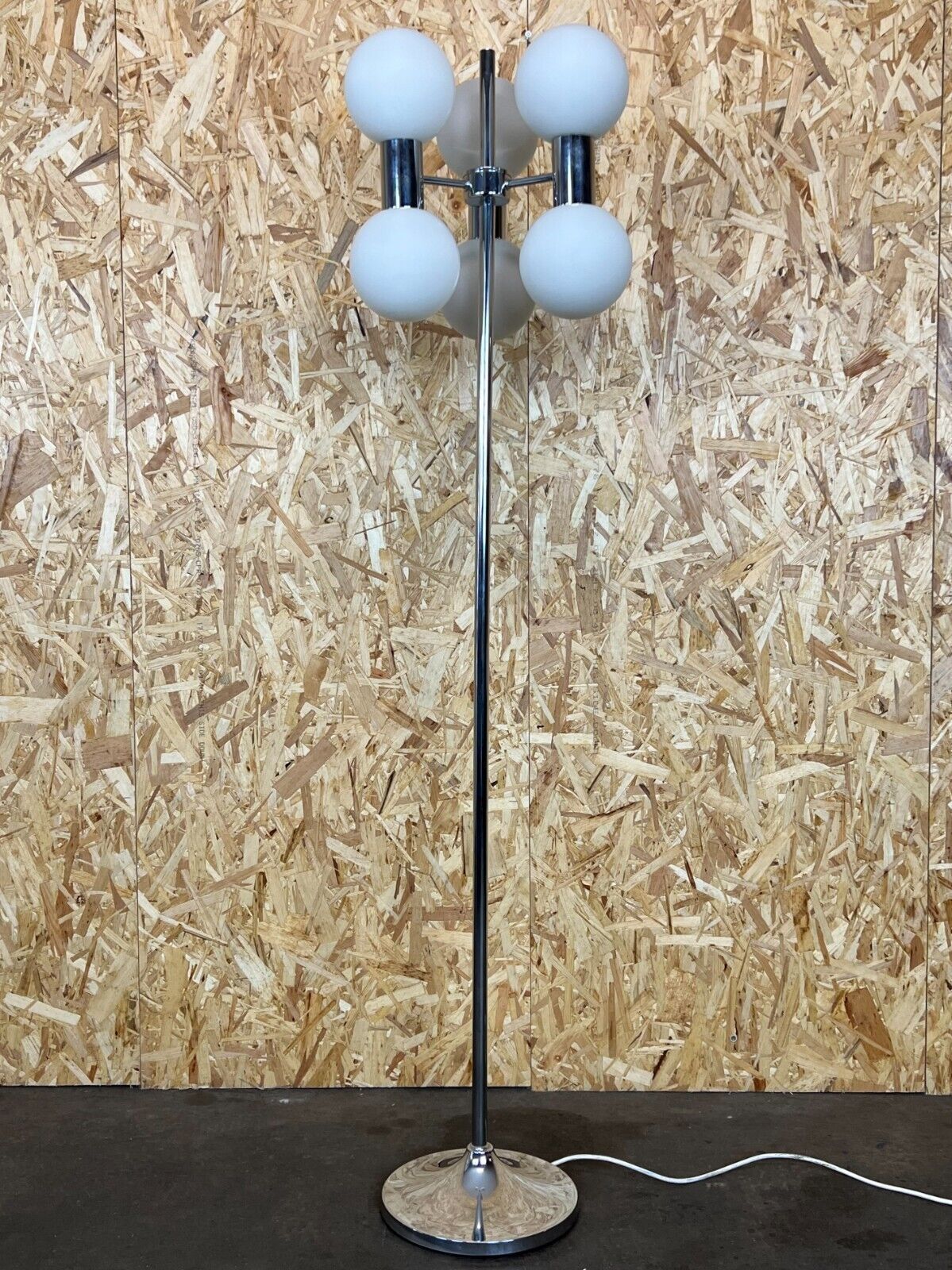60s 70s Lamp Light Floor Lamp Metal Glass Space Age Design photo furniture
