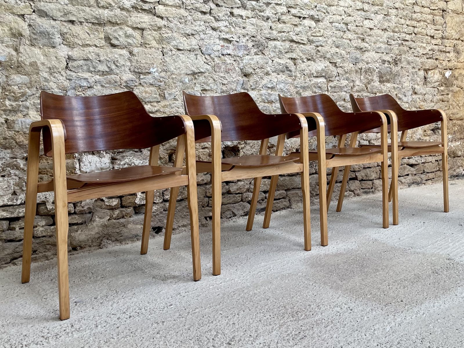 Set Of Four Mid Century Modern Wood Dining Chairs. Set Of 4 Chairs Plywood And Beach  And Ply Wood Bentwood Chairs 1950s photo buy