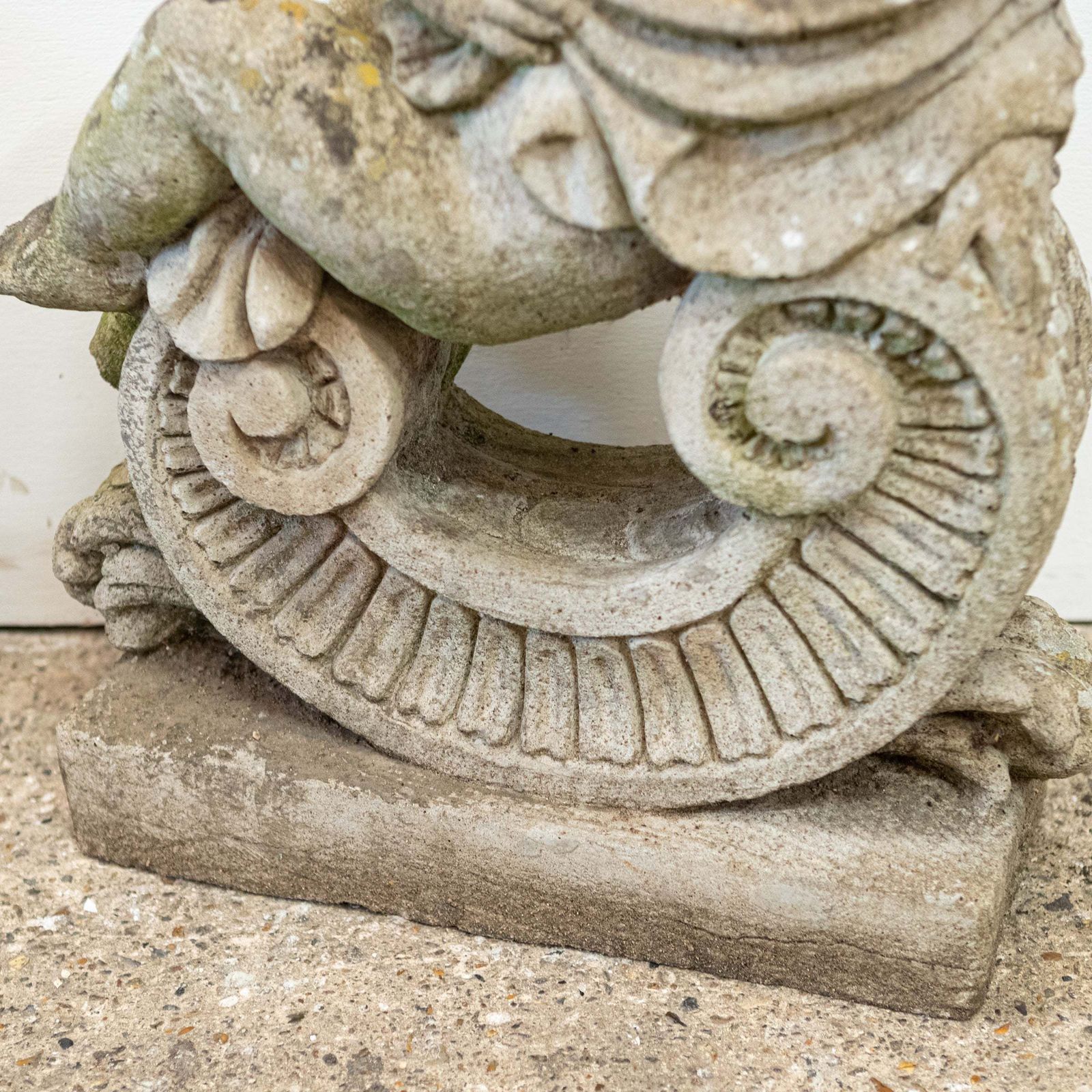 photo for sale Reclaimed Pair Of Carved Cherub Statues | Garden Putti