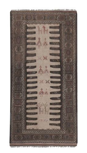 Vintage Turkish Animal Pictorial Sumac Rug 3'3'' X 5'11''