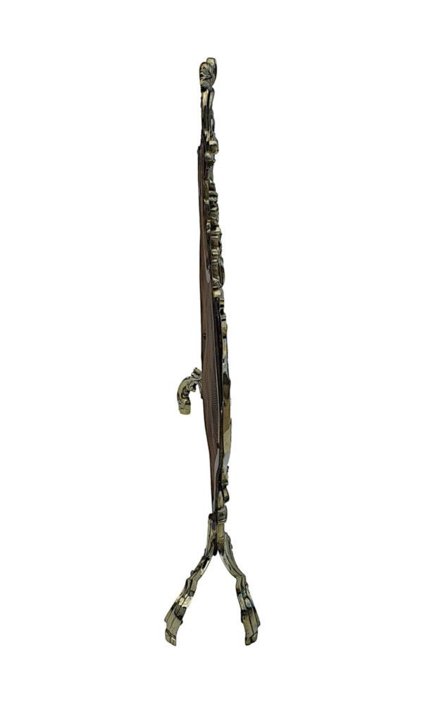 An Elegant 19th Century Brass Fire Screen In The Rococo Manner photo Home Fixtures