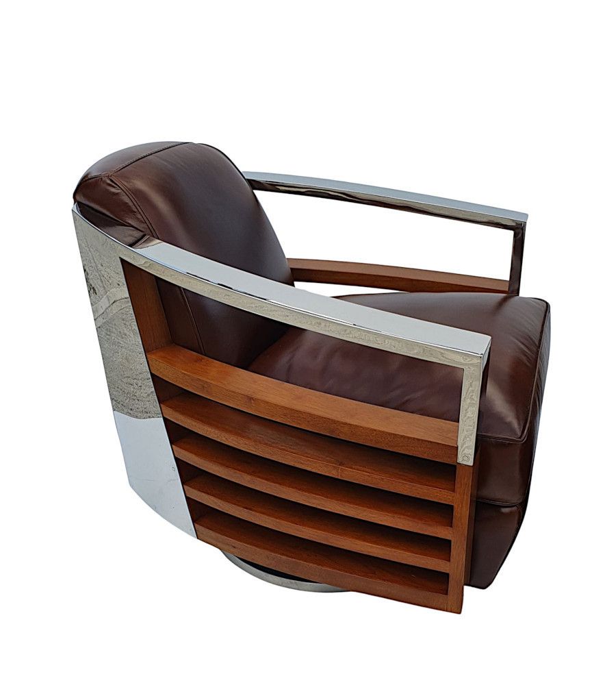A Revolving Armchair In The Art Deco Style photo for sale