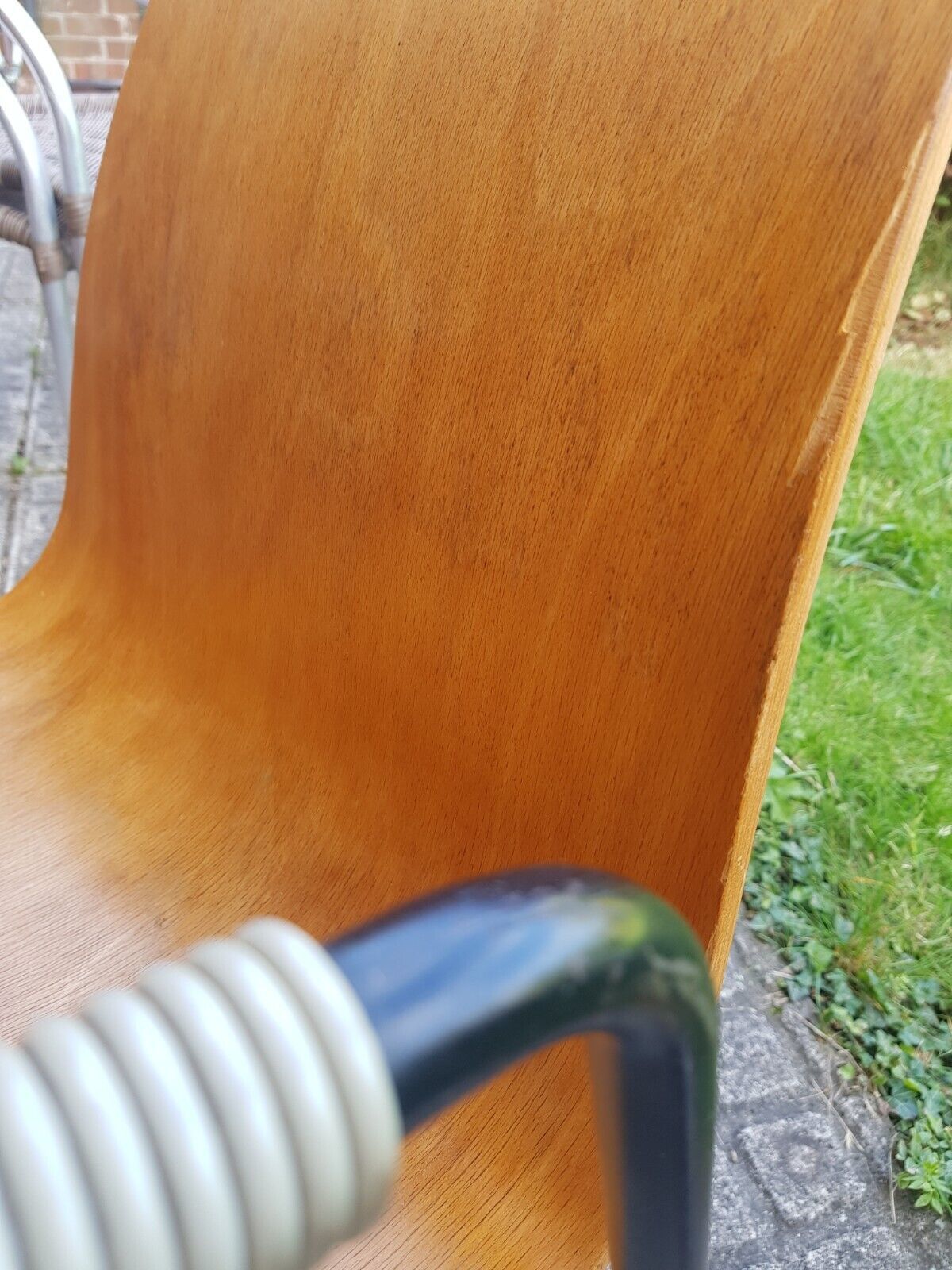 A French Bentwood Steel Mid Century Desk Dining Armchair Vintage photo vinterior