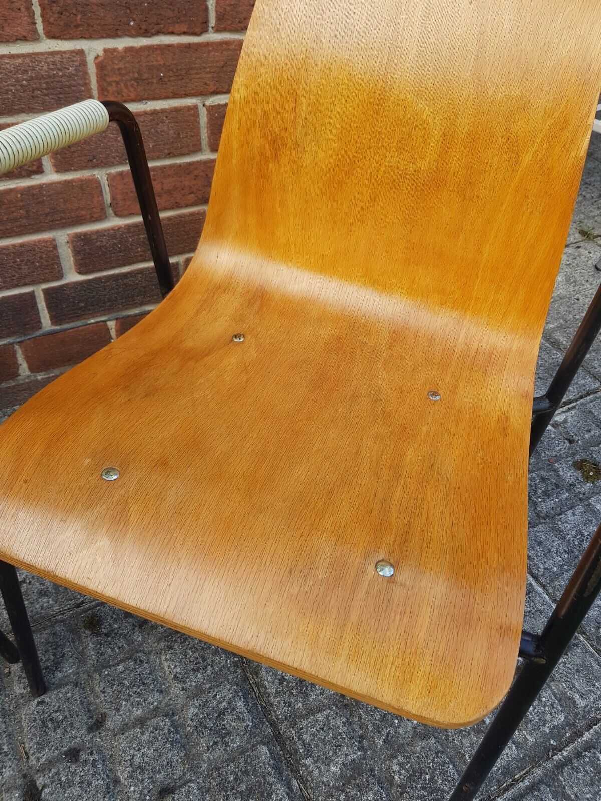 A French Bentwood Steel Mid Century Desk Dining Armchair Vintage photo buy