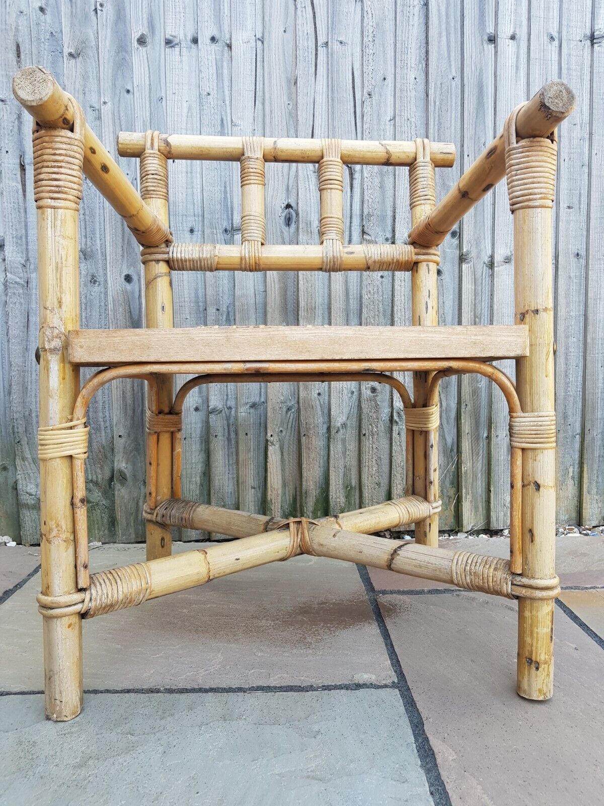 Rare Mid Century Bamboo Armchair In Chinese Manner. Two Available